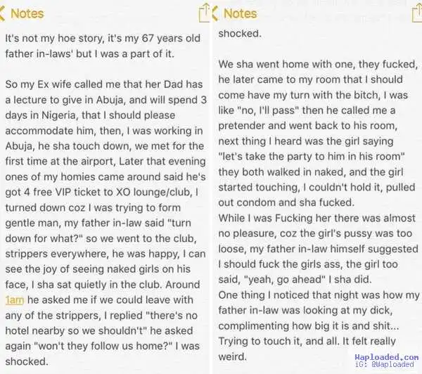 Nigerian guy narrates how father in-law made him sleep with lady he just had sex with